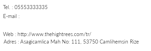 The High Trees telefon numaralar, faks, e-mail, posta adresi ve iletiim bilgileri